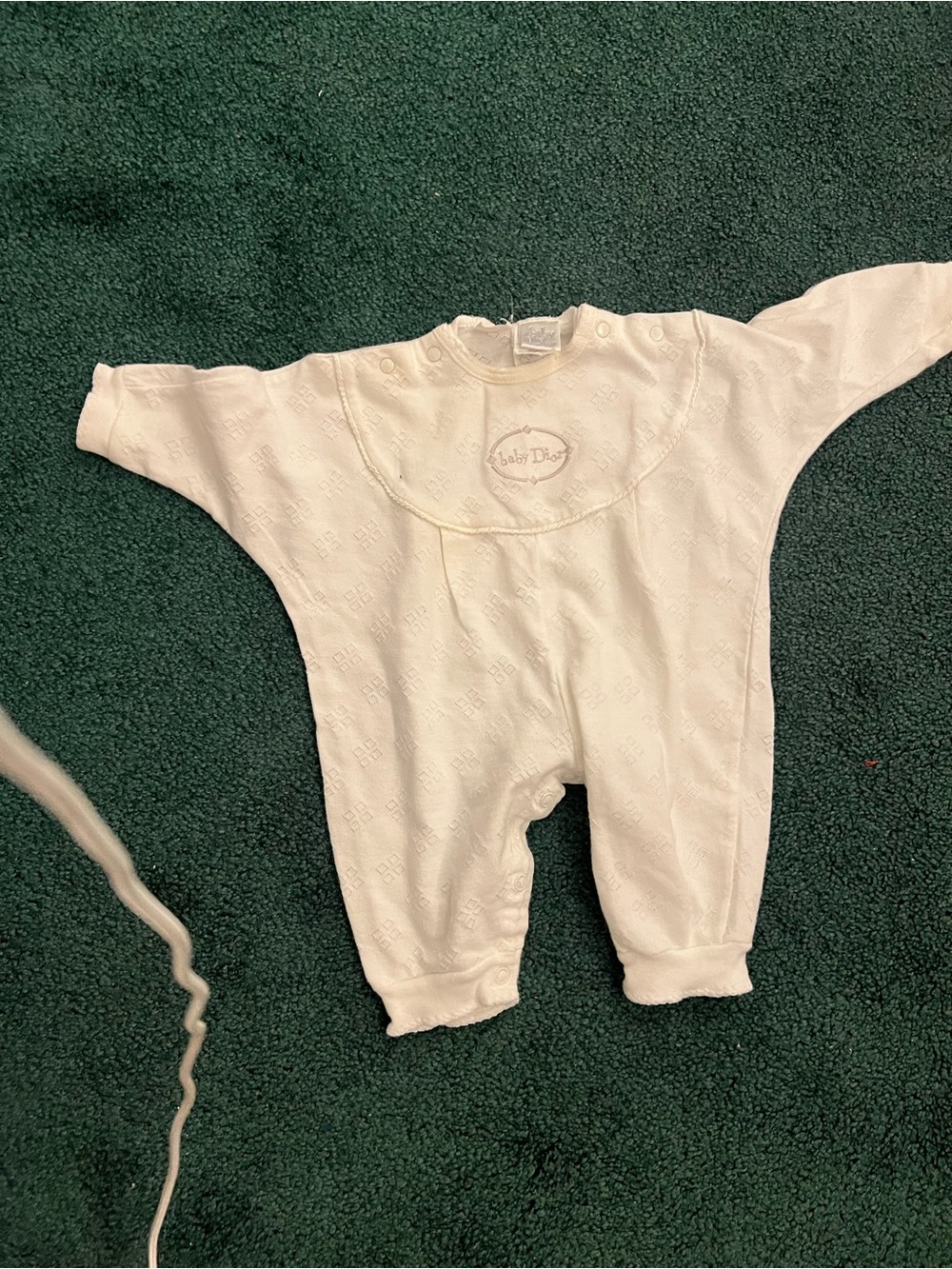 Baby Dior Cream One-Piece Footie